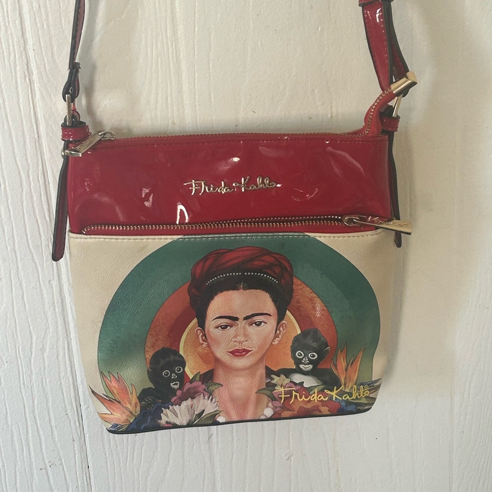 Red and Cream Crossbody Bag